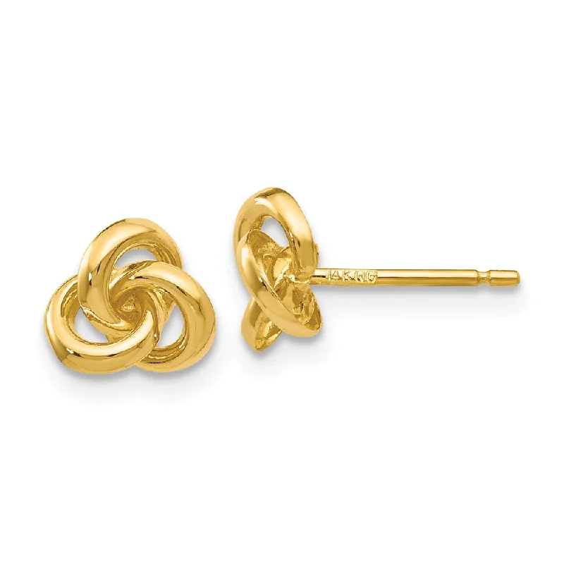 Women's earrings fine-velvet-7mm Love Knot Post Earrings in 14k Yellow Gold