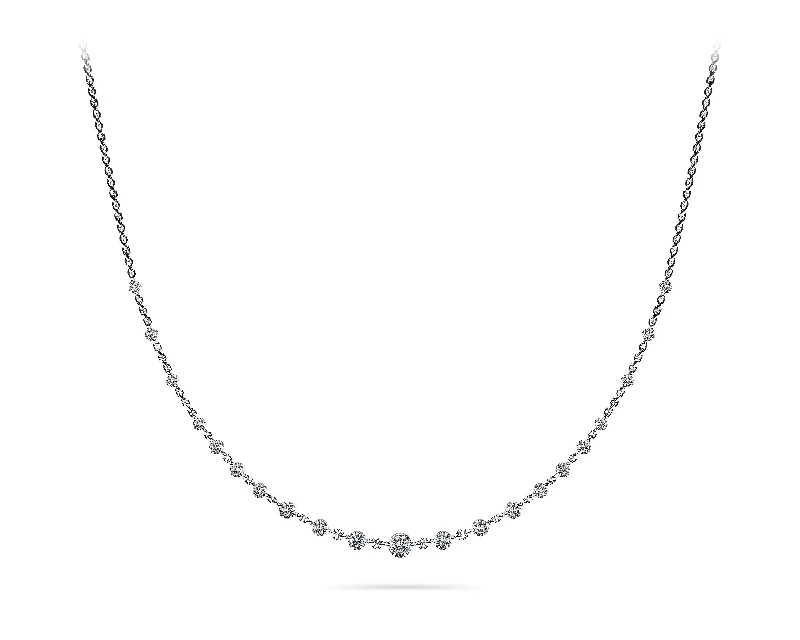 Women's necklaces fine-blush-14K Two-Prong Cable Link Diamond Necklace