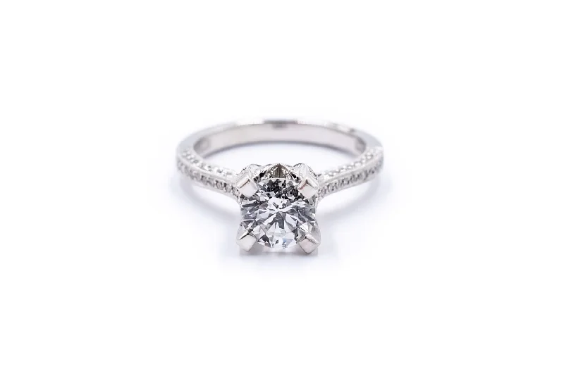 Women's engagement rings dazzling-zircon-1.37 ctw Platinum Diamond Engagement Ring