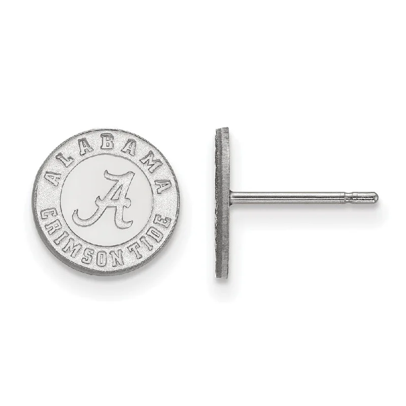 Women's earrings Victorian-gleam-14k White Gold University of Alabama XS (Tiny) Post Earrings