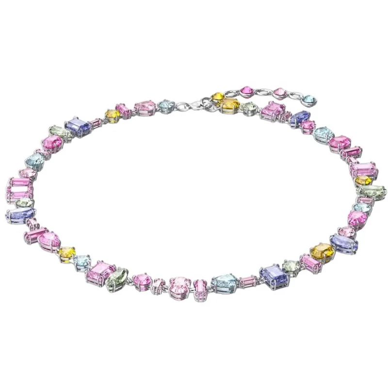 Women's necklaces exotic-zircon-Swarovski Women's Necklace - Gema All Around Rhodium Plated Multicolor | 5613738