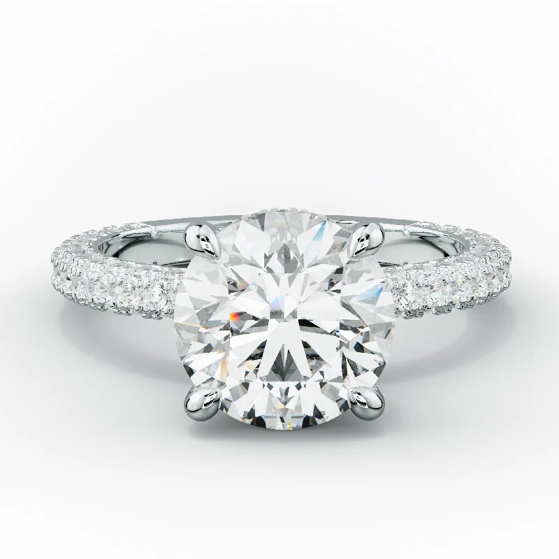 Women's engagement rings ornate-shank-Aurora Round Diamond Engagement Ring