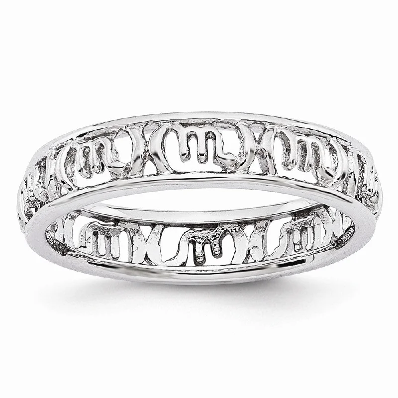 Women's rings playful-edge-4mm Sterling Silver Stackable Expressions Scorpio Zodiac Ring