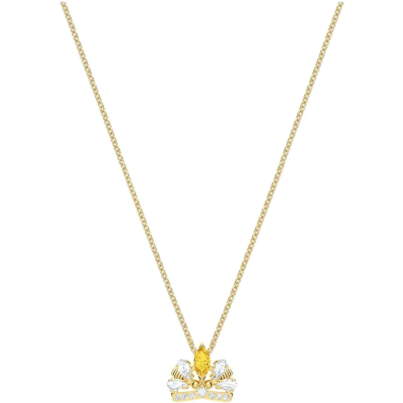 Women's necklaces airy-glow-Swarovski Women's Necklace Bee A Queen White and Orange Crystal Gold Plated 5488187