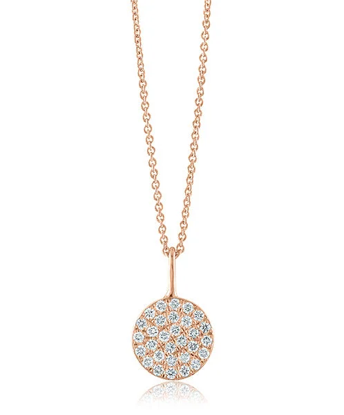 Women's necklaces aqua-marine-Disc Diamond Necklace 578-JSA