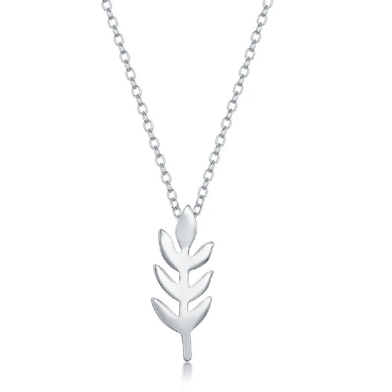 Women's necklaces Victorian-relic-Sterling Silver Leaf Design Necklace