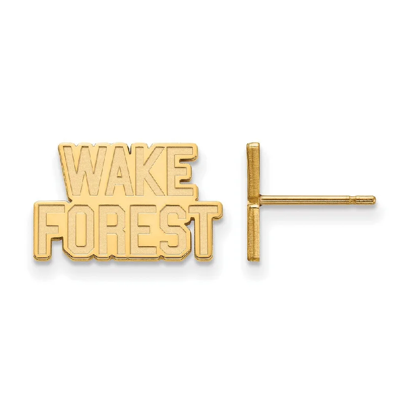 Women's earrings retro-flair-14k Gold Plated Silver Wake Forest University XS (Tiny) Post Earrings