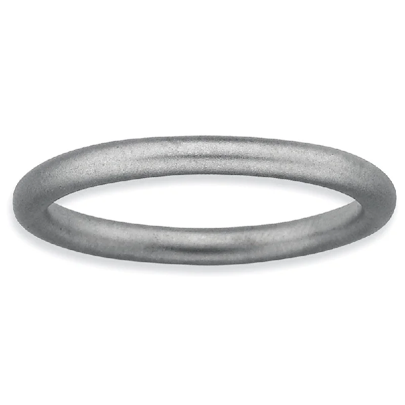 Women's rings elegant-heirloom-2.25mm Rhodium Plated Sterling Silver Stackable Satin Band