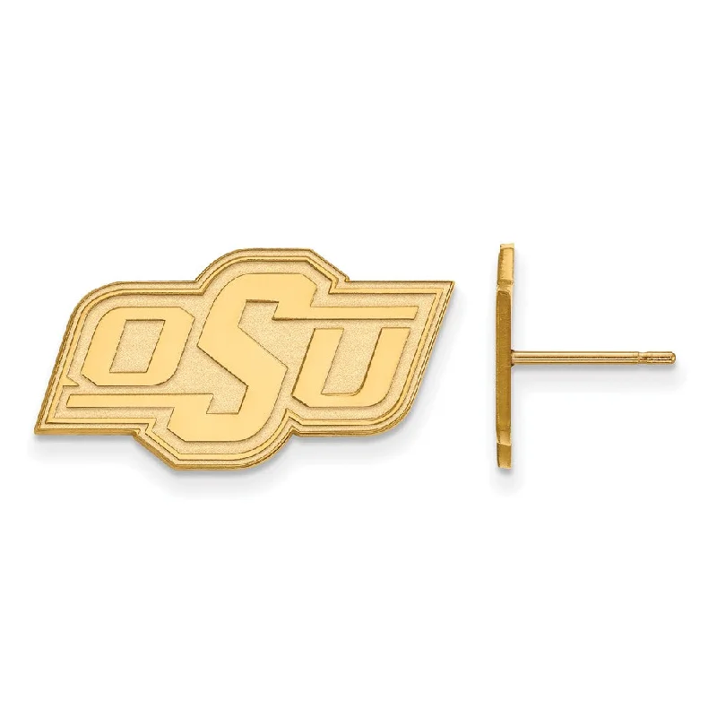 Women's earrings festive-shimmer-14k Yellow Gold Oklahoma State University Small Post Earrings