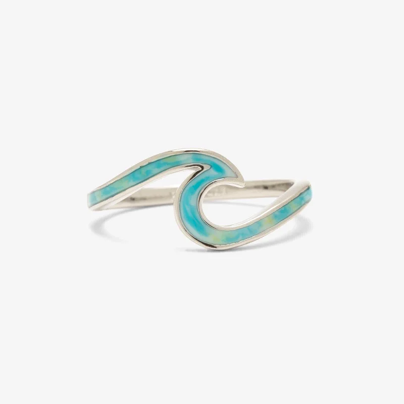 Women's rings satin-gold-Tie-Dye Wave Ring