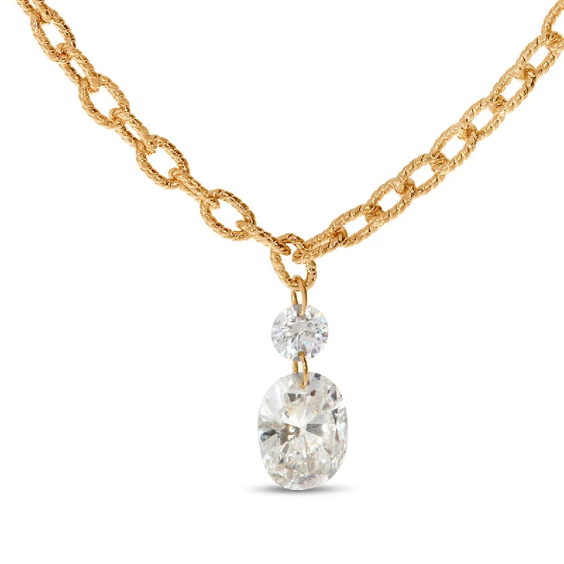 Women's necklaces sleek-citrine-DASHING DIAMONDS ROUND / OVAL NECKLACE P10363P-18