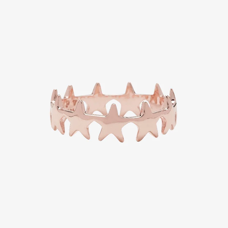 Women's rings hand-glossed-Rose Gold Seeing Stars Band Ring