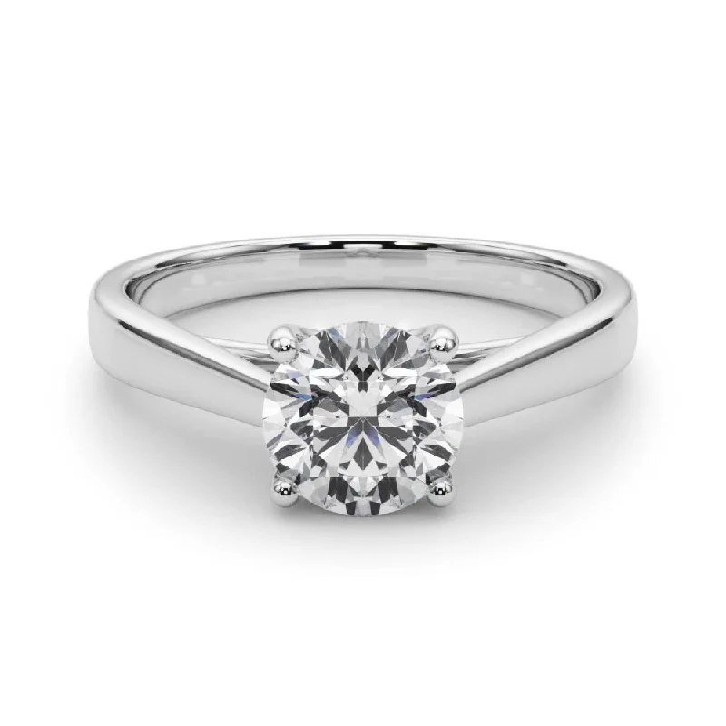 Women's engagement rings radiant-carve-Bella Round Diamond Solitaire Engagement Ring