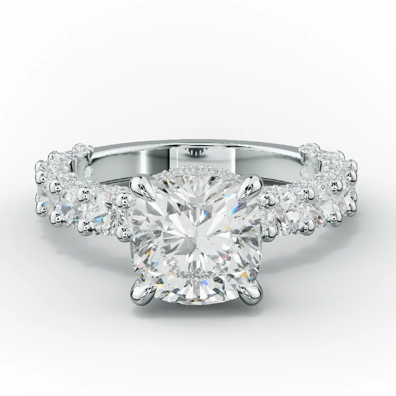 Women's engagement rings soft-hue-Savannah - Cushion Cut Diamond Engagement Ring