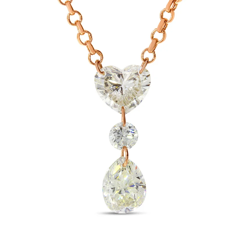 Women's necklaces playful-swirl-DASHING DIAMONDS HEART / ROUND / PEAR NECKLACE P10356P-18