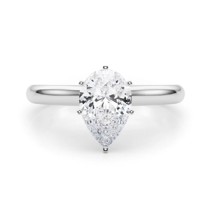 Women's engagement rings handcrafted-gem-Isabella Pear Diamond Solitaire Engagement Ring