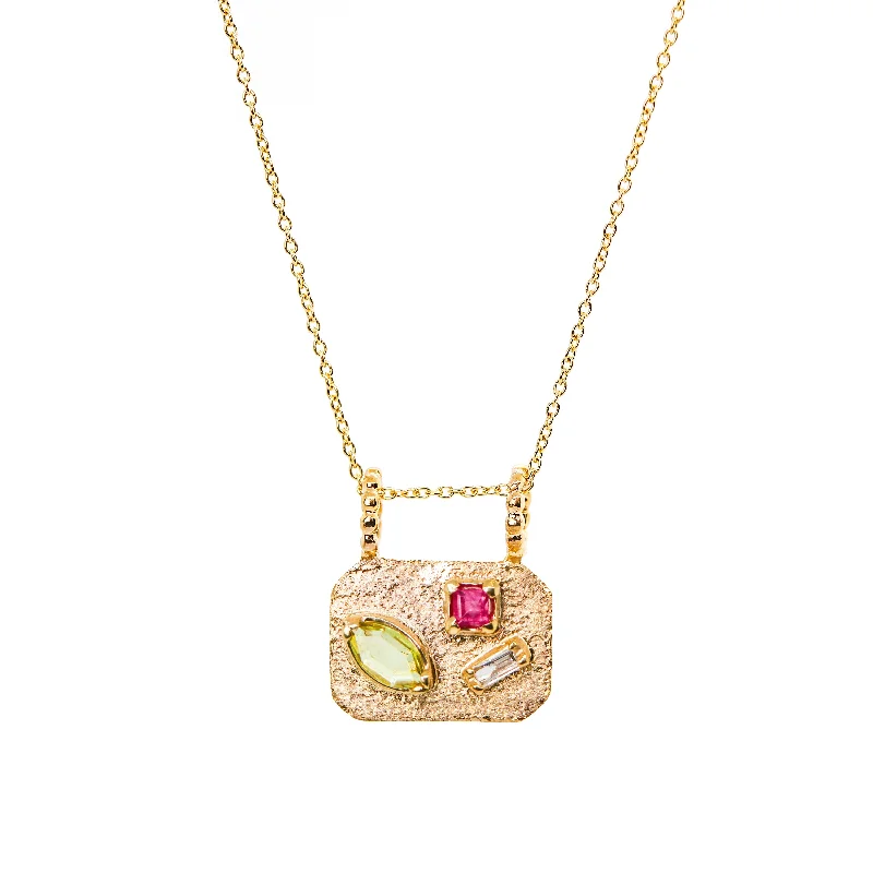 Women's necklaces crafted-pendant-Medley Pendant No. 4 Necklace (Octagon), Solid Gold | ONE-OF-A-KIND