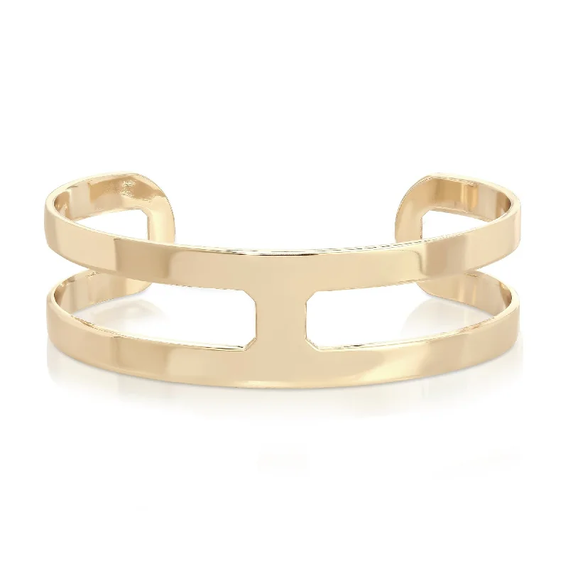 Women's bracelets snug-curve-Rectangle Cut-Out Cuff Bracelet