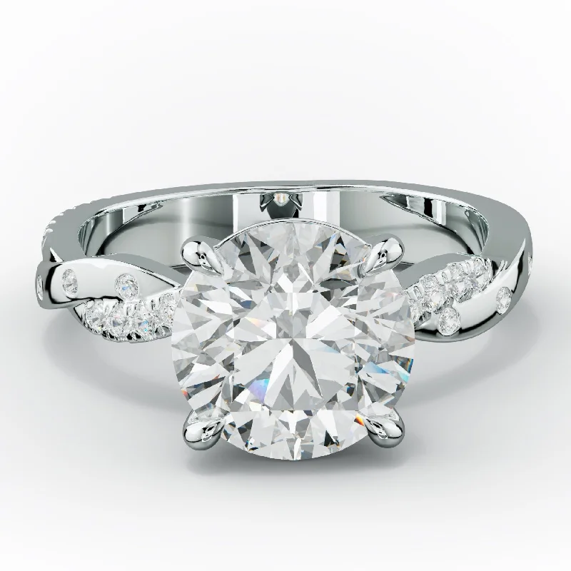 Women's engagement rings luminous-spark-Mia Round Cut Diamond Engagement Ring