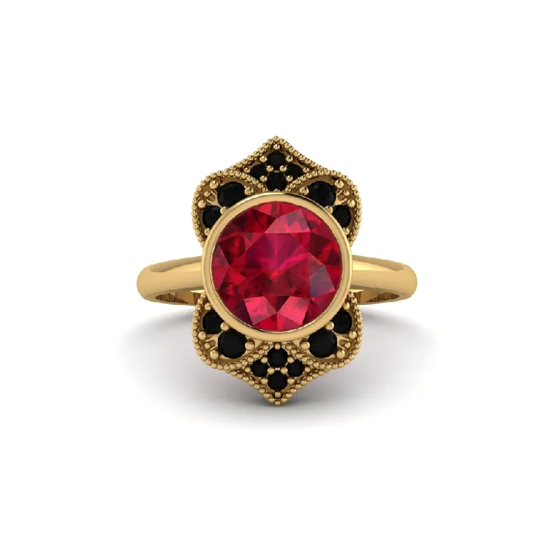 Women's engagement rings faint-rose-Ruby Bezel Vintage-Inspired Engagement Ring - Olive No. 40