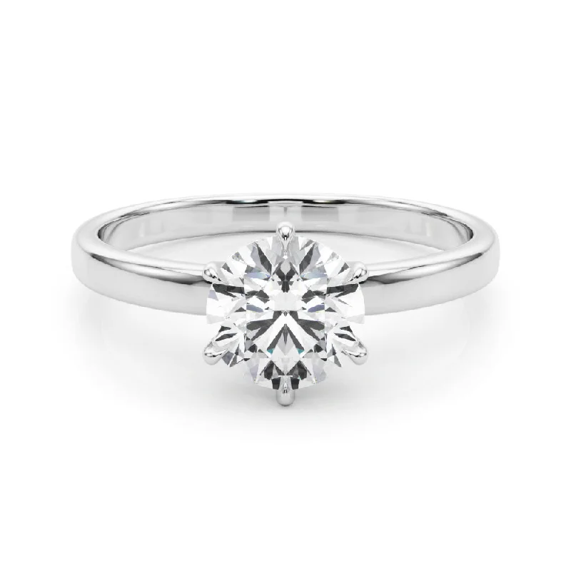 Women's engagement rings airy-shimmer-Reigna Round Diamond Solitaire Engagement Ring