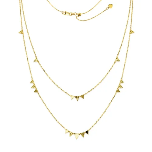 Women's necklaces sparkling-accent-14K Triple Triangle Layered Necklace