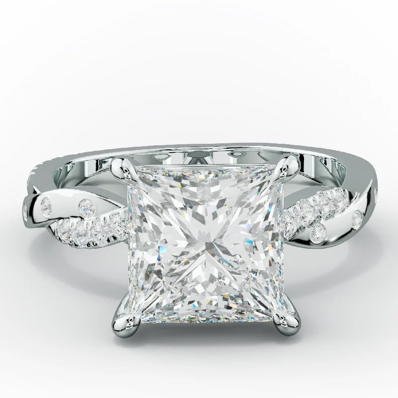 Women's engagement rings luxe-shimmer-Mia Princess Cut Diamond Engagement Ring