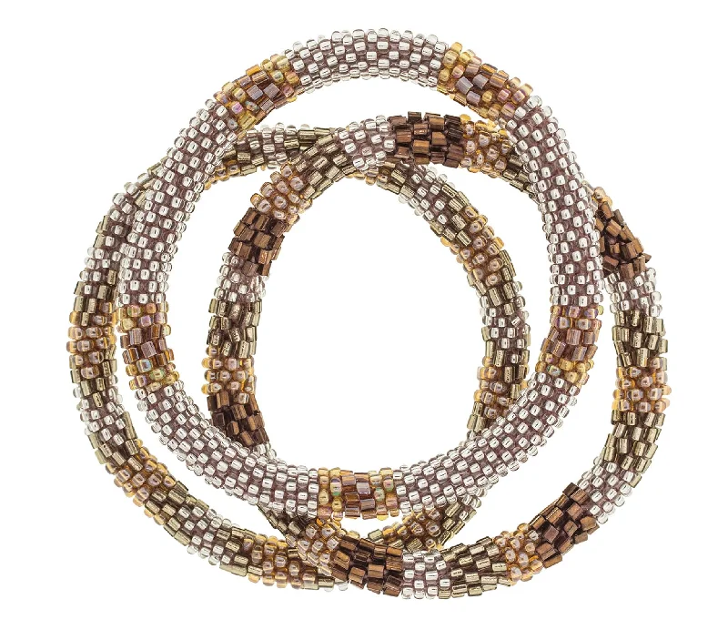 Women's bracelets velvety-platinum-8 inch Roll-On® Bracelets <br> Hazelnut