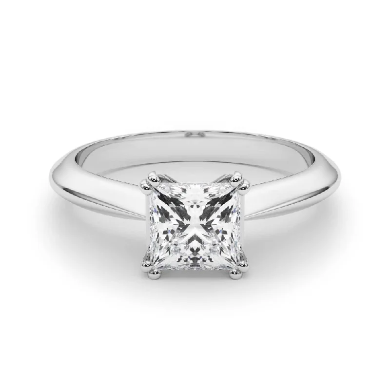 Women's engagement rings heirloom-bezel-Ava Princess Diamond Solitaire Engagement Ring