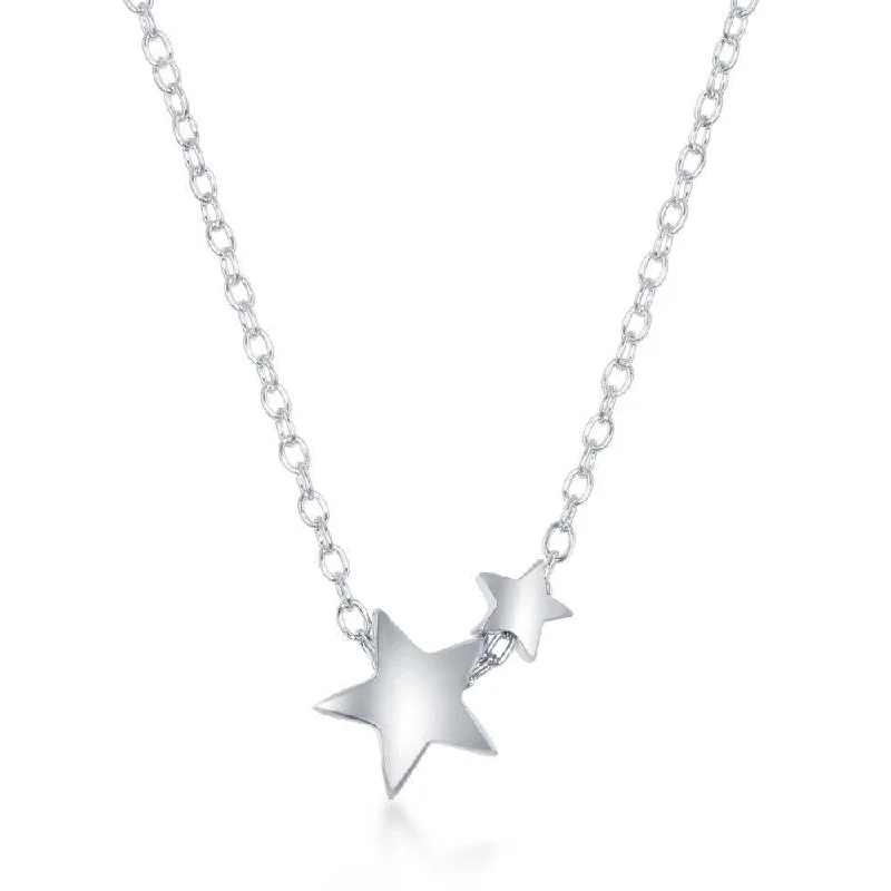 Women's necklaces crafted-pendant-Sterling Silver Star Dainty Necklace