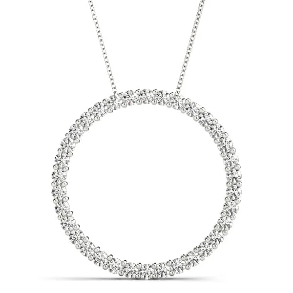 Women's necklaces glowing-charm-14K Circle Diamond Necklace / Pendant