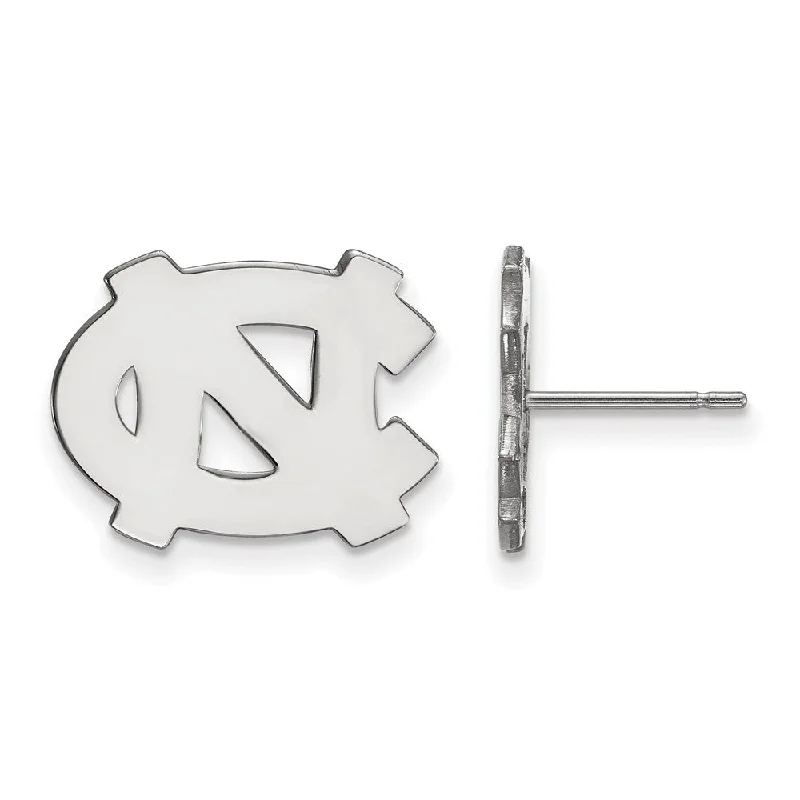 Women's earrings floral-steel-Sterling Silver U of North Carolina Small 'NC' Post Earrings