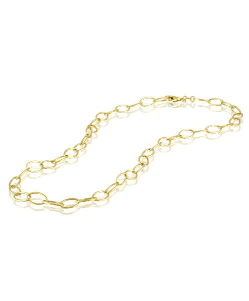 Women's necklaces glossy-chain-Oval Mini Link Necklace 171-JSA