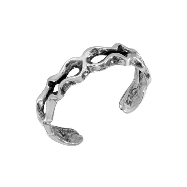 Women's rings twinkling-glow-Silver 925 Open Wave Adjustable Toe Ring