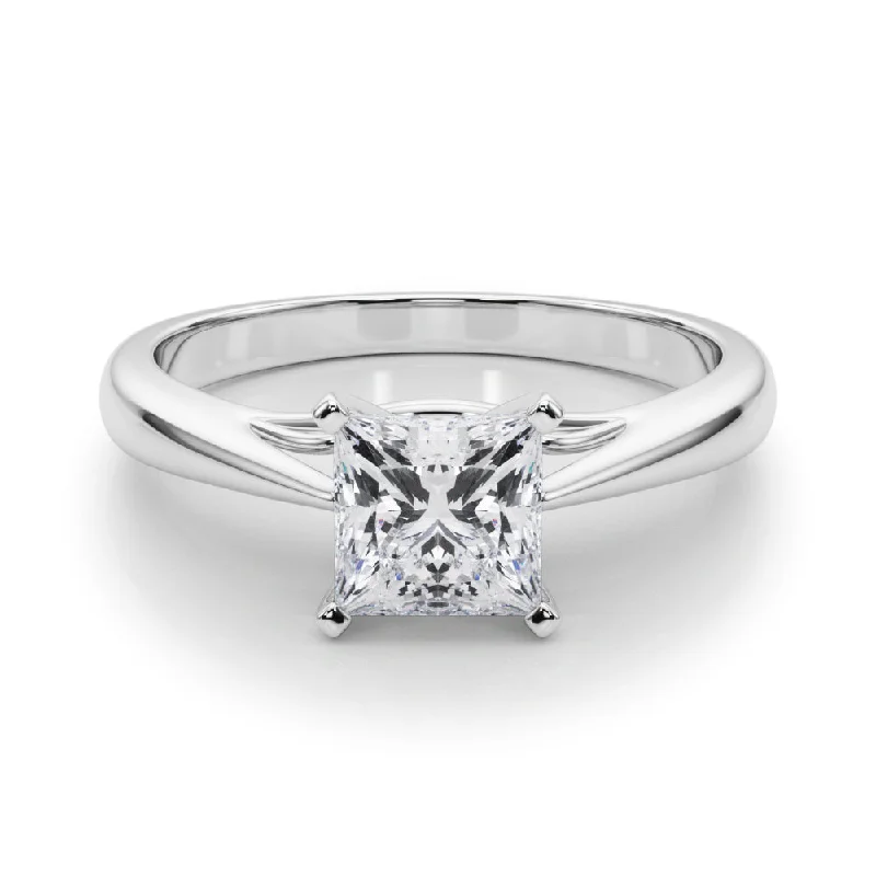 Women's engagement rings handcrafted-gem-Katerina Princess Diamond Solitaire Engagement Ring