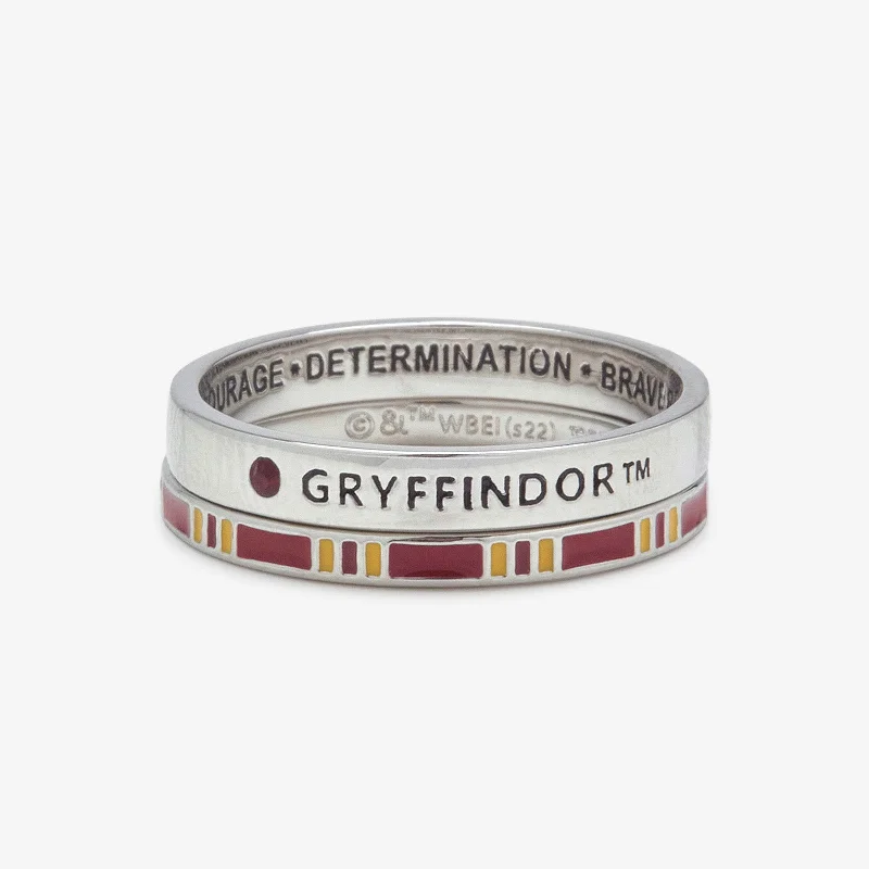 Women's rings sleek-citrine-Gryffindor™ House Ring Stack