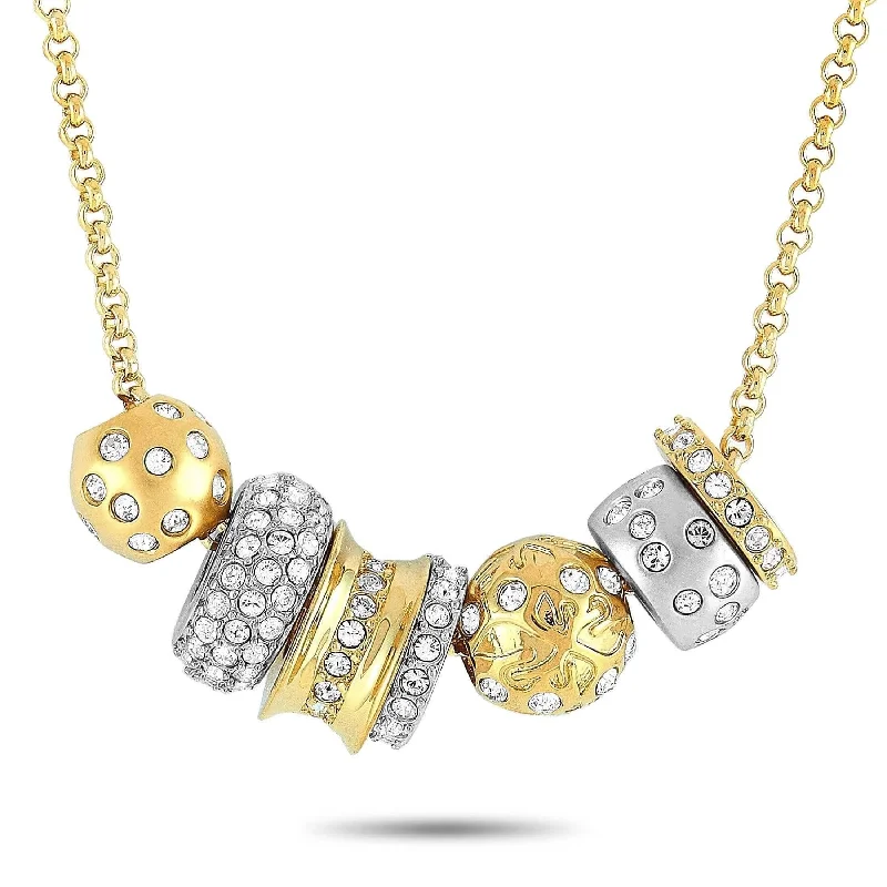 Women's necklaces fine-blush-Swarovski Women's Necklace - Gold Silver & Crystal Mix Kauri | 1093310