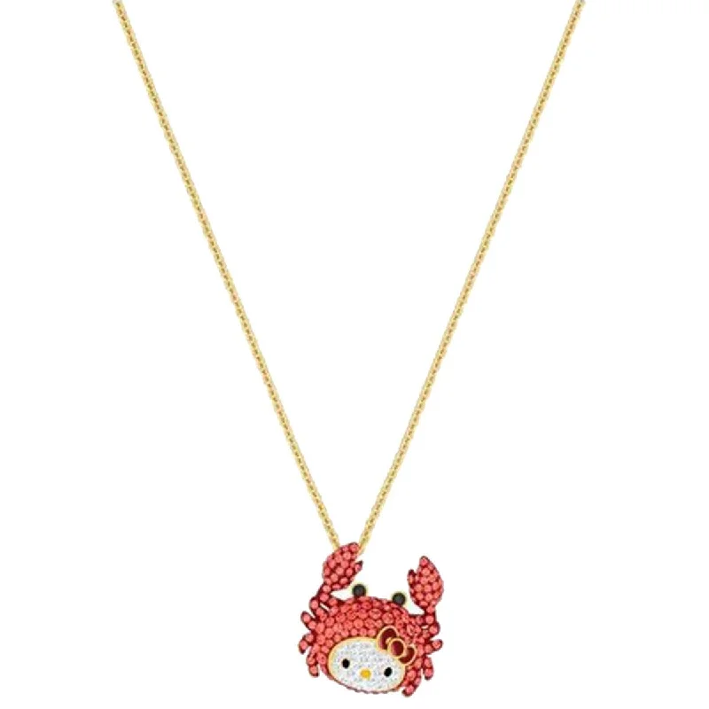 Women's necklaces playful-swirl-Swarovski Women's Pendant Necklace - Hello Kitty Crab Multi Colored | 5453217