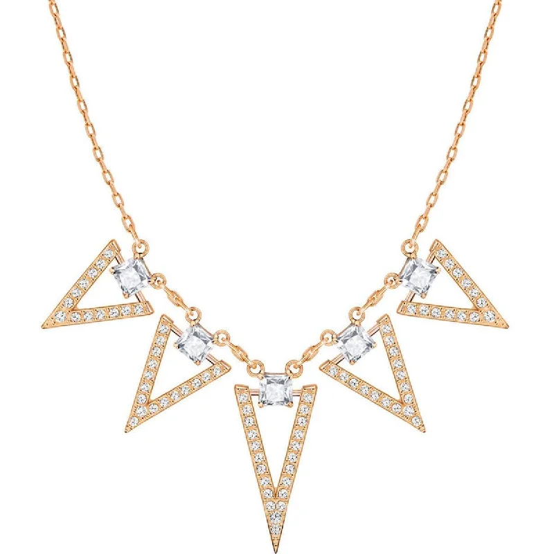 Women's necklaces luminous-zircon-Swarovski Women's Necklace - Funk Rose Gold-Plated Clear Crystal Large | 5385656