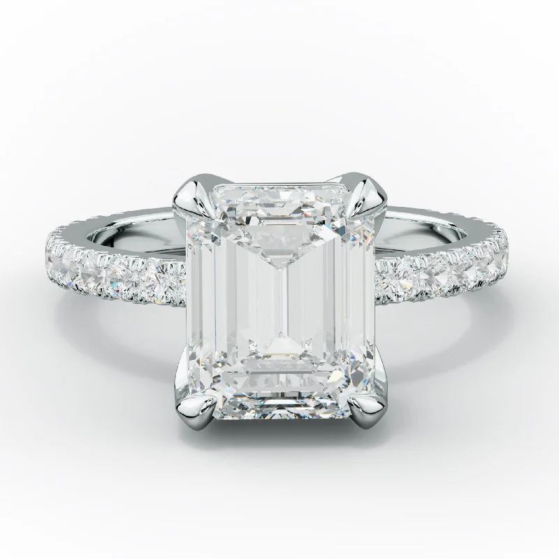 Women's engagement rings treasured-gift-Evelyn Emerald Cut Diamond Engagement Ring