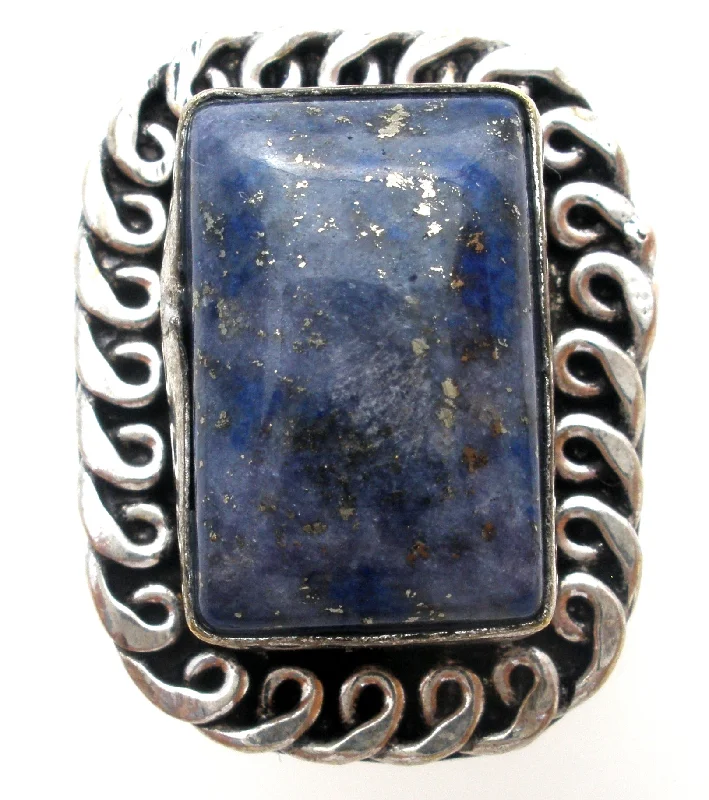 Women's rings tender-accent-Lapis Lazuli Ring Sterling Silver Size 8