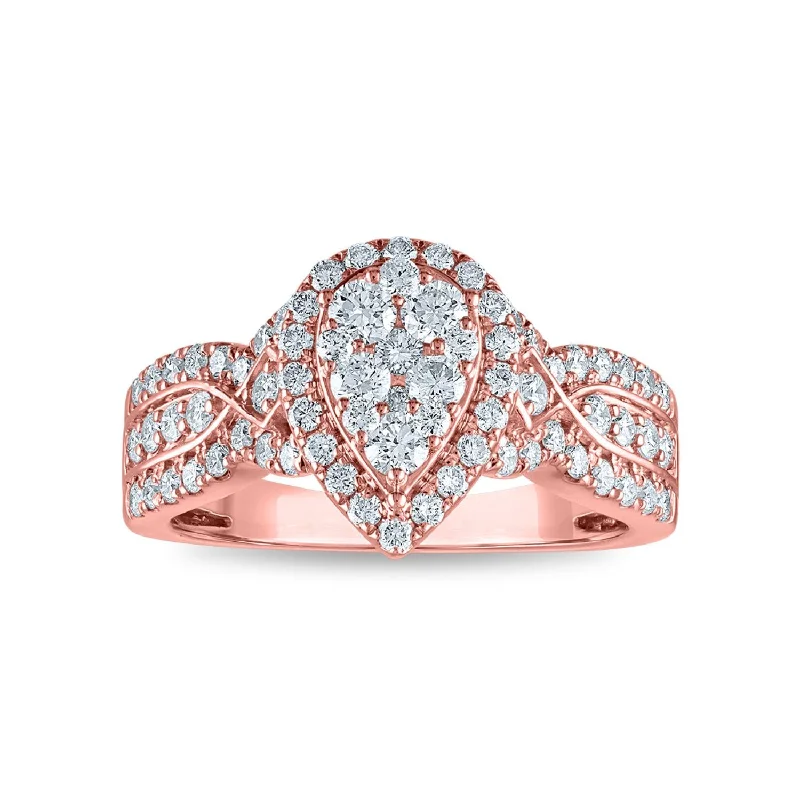 Women's engagement rings coral-blush-EcoLove 1 CTW Lab Grown Diamond Engagement Ring in 10KT Rose Gold