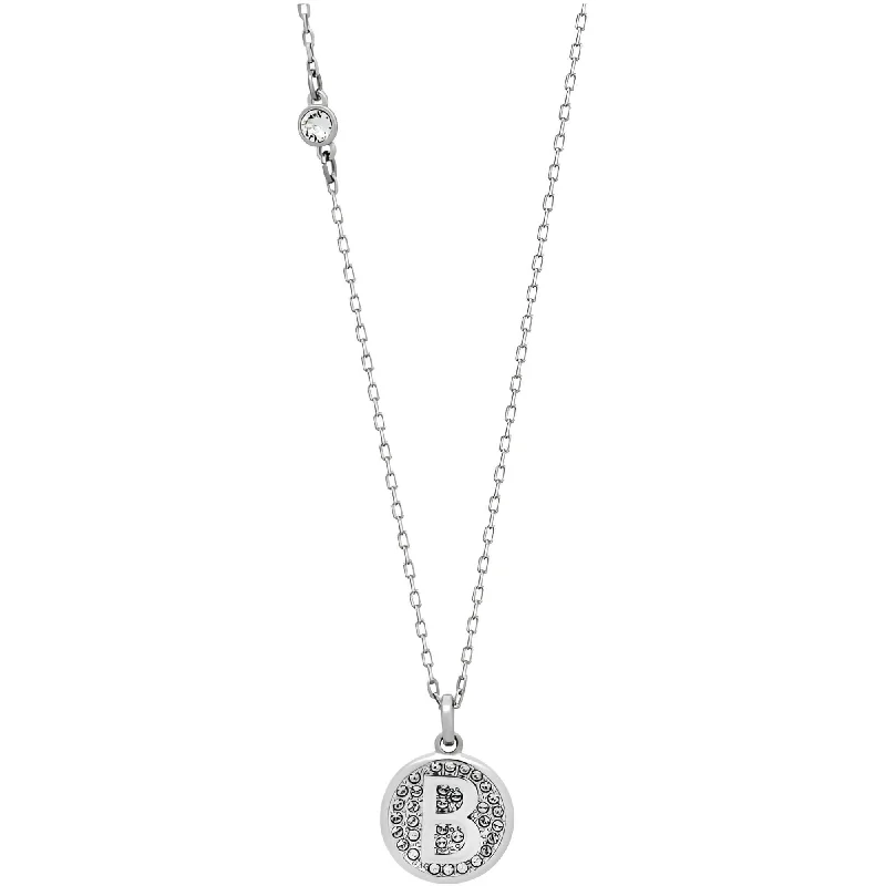 Women's necklaces radiant-link-Swarovski Women's Pendant Necklace - Rhodium Plated Letter B Crystal Pavé | 5353204