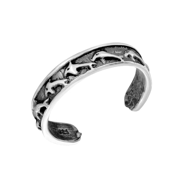 Women's rings wispy-charm-Silver 925 Dolphin Adjustable Toe Ring