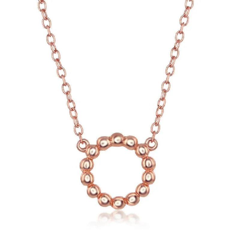 Women's necklaces ornate-glow-Sterling Silver Rose Gold Plated Open Circle Necklace