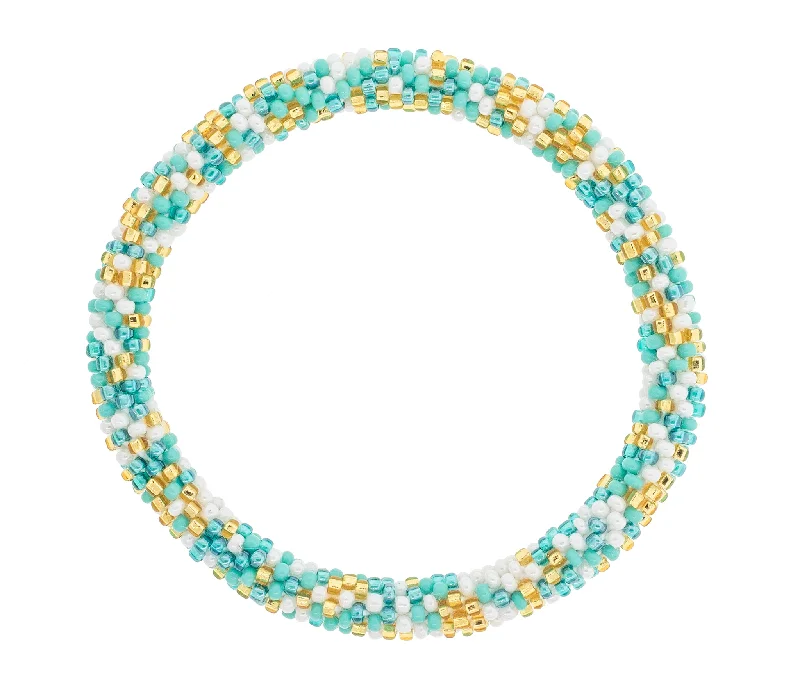 Women's bracelets satin-rose-8 inch Roll-On® Bracelet <br> Aquamarine Speckled