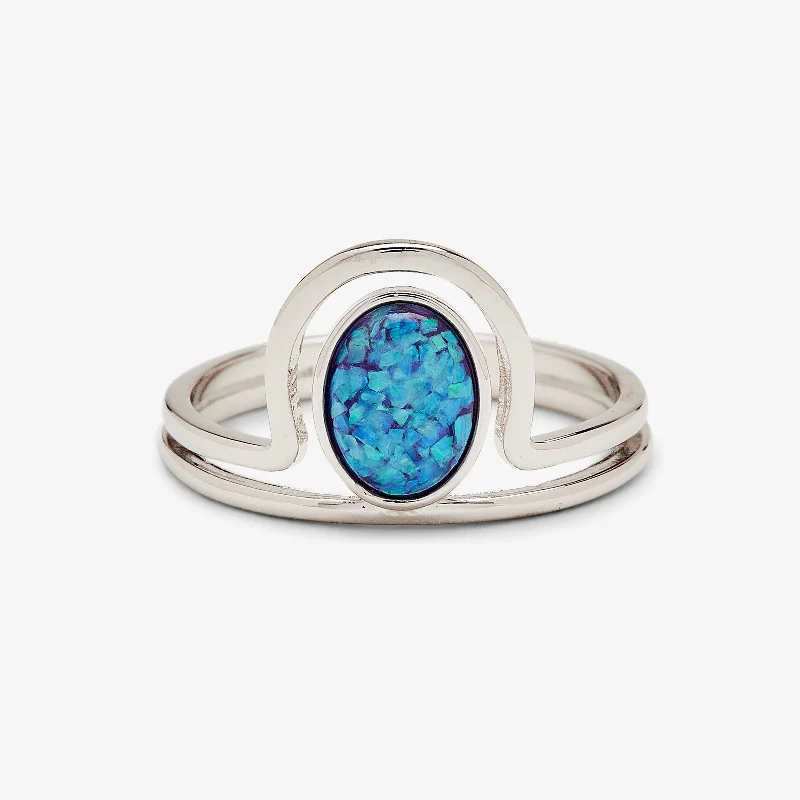 Women's rings fine-radiance-Crowned Opal Ring