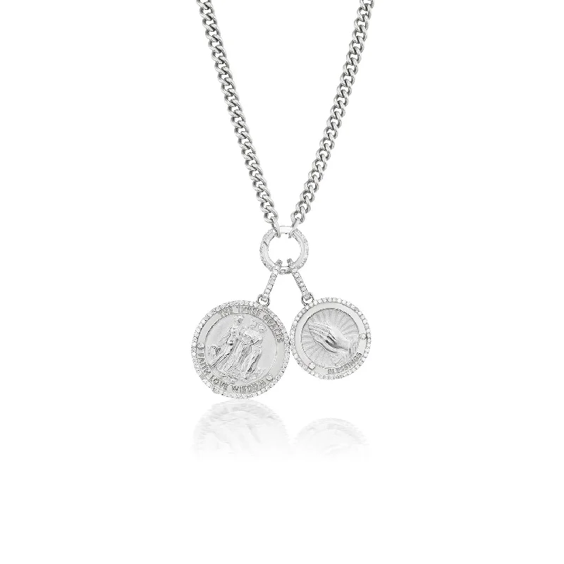 Women's necklaces playful-luxe-Three Graces and Blessings Medallions Necklace- 32"  N0003481