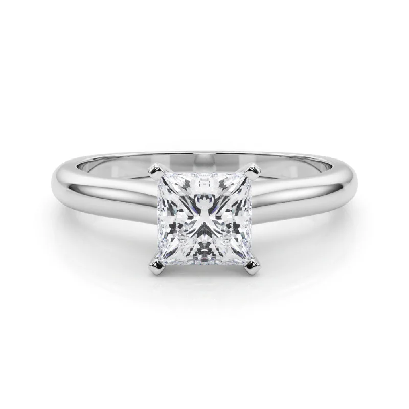 Women's engagement rings artisan-set-Isabella Princess Diamond Solitaire Engagement Ring