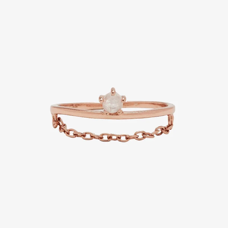 Women's rings radiant-edge-Stone Chain Ring